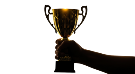 Golden Trophy golden silhouette Hand Silhouette. trophy hand gold Holding Silhouette