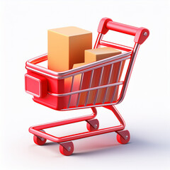 shopping cart full of boxes