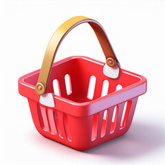 red basket isolated on white