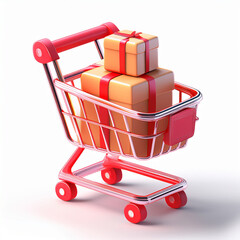 shopping cart with gifts