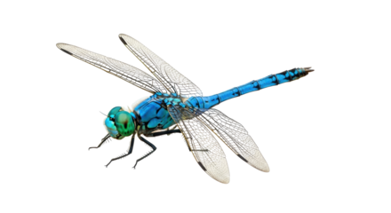 Isolated Blue Dragonfly