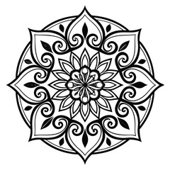 black and white mandala