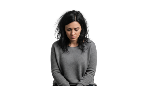 Downwards Sad Downwards. Woman woman Looking depression sorrow unhappy sadness