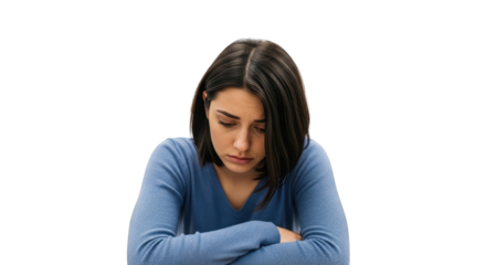 Arms Sad Young Woman with sad woman Arms. Crossed depression girl depressed