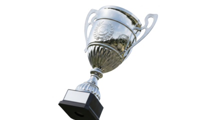 White Background on award Football Award prize Shiny trophy winner Silver Trophy