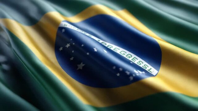 Waving brazil flag close up