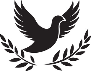 Fototapeta premium Peace Dove Silhouette Vector Bundle