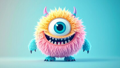 Fototapeta premium Fluffy One-Eyed Grinner