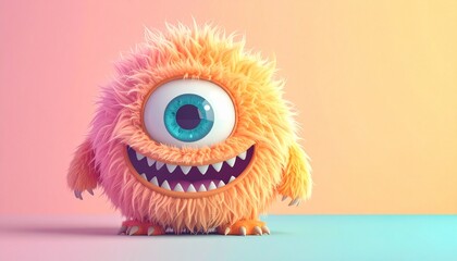 Fototapeta premium Fluffy One-Eyed Grinner