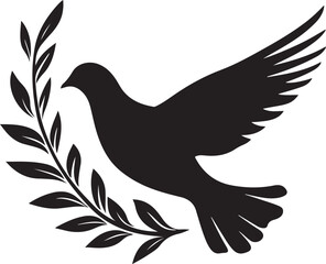 Obraz premium Peace Dove Silhouette Vector Bundle