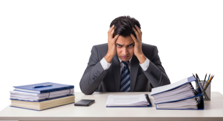 Overwhelmed overwhelmed businessman by Stressed Businessman workload Workload stress Workload. work