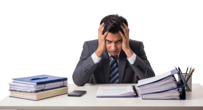 Overwhelmed overwhelmed businessman by Stressed Businessman workload Workload stress Workload. work