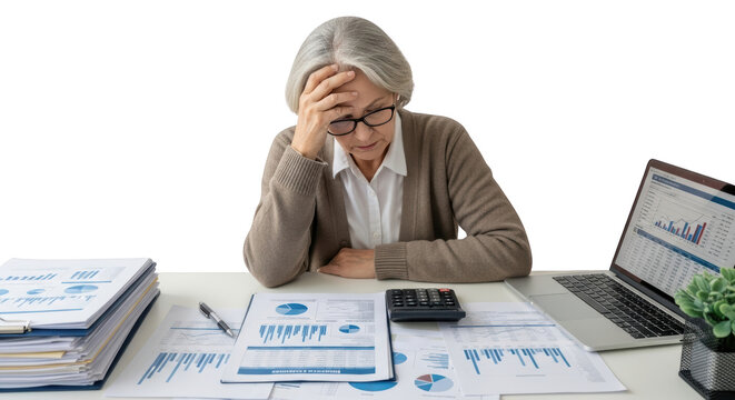 Finances Stressed Woman with woman finance Senior senior Finances. stressed financial