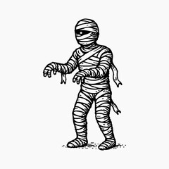 Hand Draw Halloween Collection - Mummies wrapped in bandages