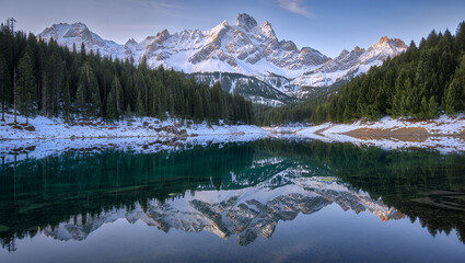 mountain lake reflection