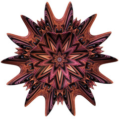 Illusion de mandala. 3d intricate geometric mandala ornament isolated on transparent background.