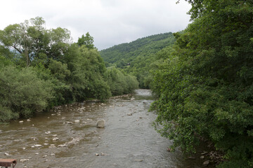 Ukraine Zakarpattia region landscape on a cloudy summer day