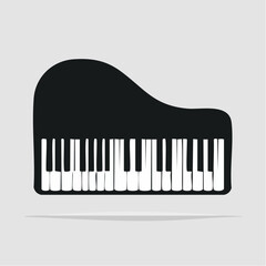 Piano keyboard silhouette. This image shows a piano keyboard silhouette, also known as a keyboard clipart or piano keys vector. Vector clipart illustration design.