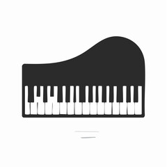 Piano keyboard silhouette. This image shows a piano keyboard silhouette, also known as a keyboard clipart or piano keys vector. Vector clipart illustration design.