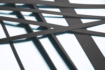 Composition abstract with black stripes on white background