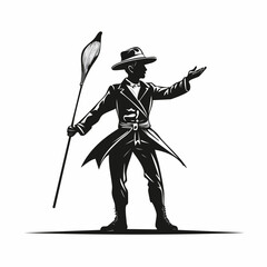 Peter Pan silhouette. This image shows the silhouette of Peter Pan, known for his ability to fly and adventurous spirit, embodying timeless fantasy and freedom. Vector clipart illustration design.