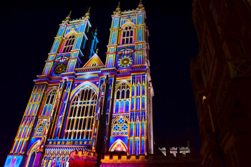 Westminster Abbey at night