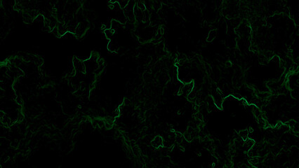 Abstract dark background with faint glowing green lines and plasma swirling energy. Futuristic, sci-fi aesthetic digital artwork. Mysterious intricate organic patterns and depth.