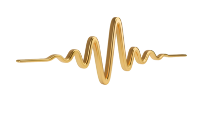 Golden waveform illustration, a dynamic and elegant representation of sound or energy.