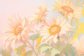 Sunflowers backgrounds painting pattern.