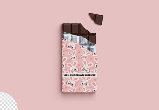 Chocolate Bar Packaging Mockup Isolated