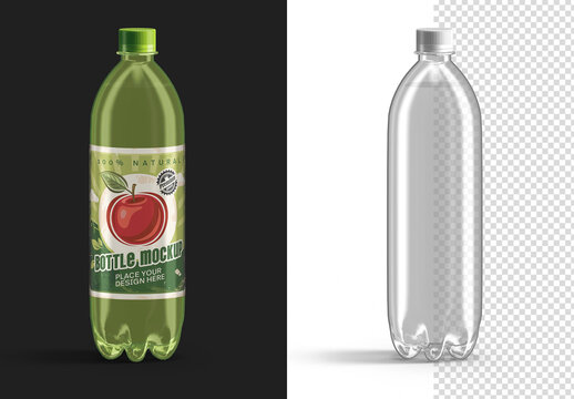 Plastic Soda Bottle Mockup Isolated