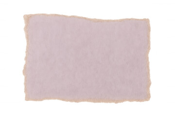 Obraz premium Pink paper fragment with torn edges, revealing transparent backdrop for creative text placement
