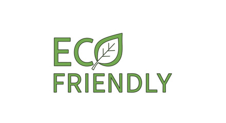 Eco friendly concept icon with a green leaf symbol for natural and organic products, representing sustainability and environmental awareness