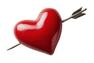 heart and arrow on white background