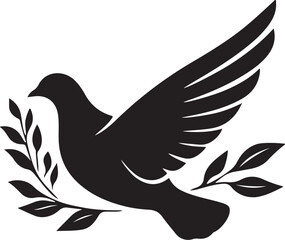 Obraz premium Peace Dove Silhouette Vector Bundle