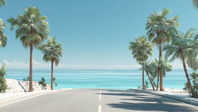 Tropical coastal road - Powered by Adobe