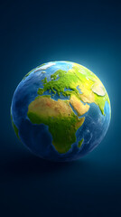 Fototapeta premium Detailed Earth Globe with a Focus on Continents and Natural Features in Bright Colors
