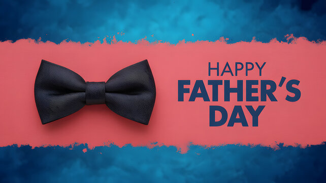 Celebrate Father's Day with this elegant black bow tie design for greeting card or social media post