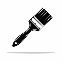 Paint brush silhouette. This image shows a black paint brush outline. Vector clipart illustration design.