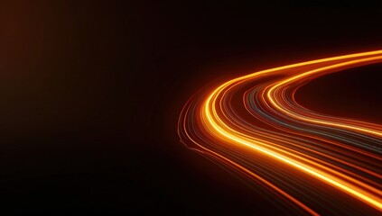 Abstract light trails curving