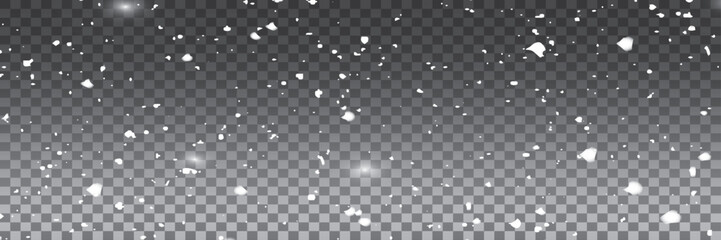 Blurry Snow Falling on Transparent Background – Winter Scene