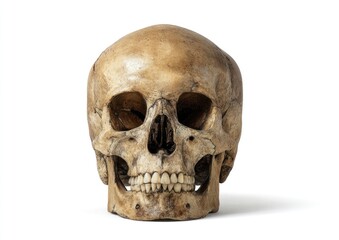 Obraz premium A human skull, front view, isolated on white