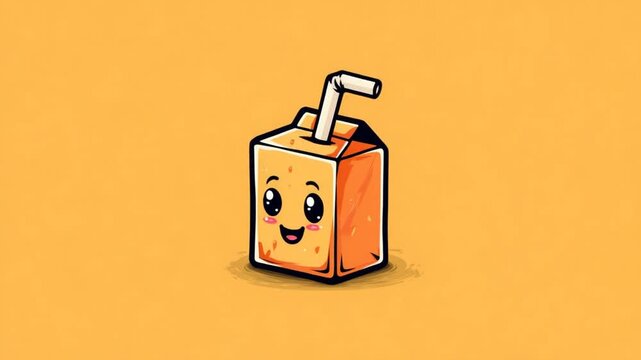 Cute cartoon juice box illustration