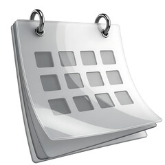 Calendar 3d icon colorful design, desktop calendar
