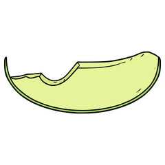 bite slice melon illustration hand drawn isolated vector