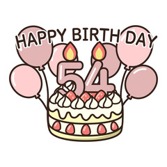 誕生日ケーキ　ピンク50-59