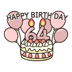 誕生日ケーキ　ピンク60-69