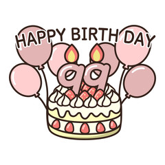 誕生日ケーキ　ピンク90-100