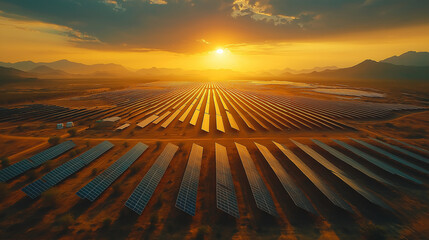 AI generator images of On top of a high mountain and large solar panels to generate electricity. Clean energy technology, solar energy