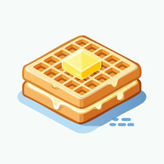 Isometric Waffle With Butter